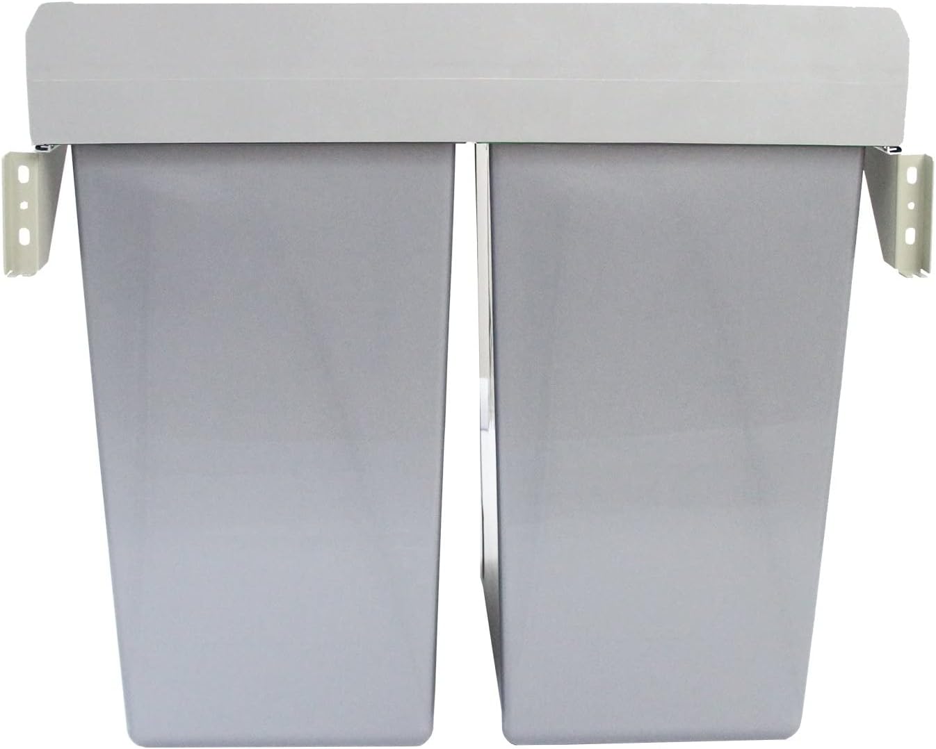 KuKoo Poubelle de cuisine de 90 l - Poubelle de recyclage sous le comptoir - Fermeture douce - Capacité de 2 x 40 l - Plusieurs compartiments coulissants - Double poubelle de cuisine - Broyeur de