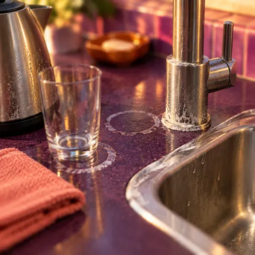Traces de calcaire et auréoles d'eau dure : le fléau invisible qui ternit les plans de travail