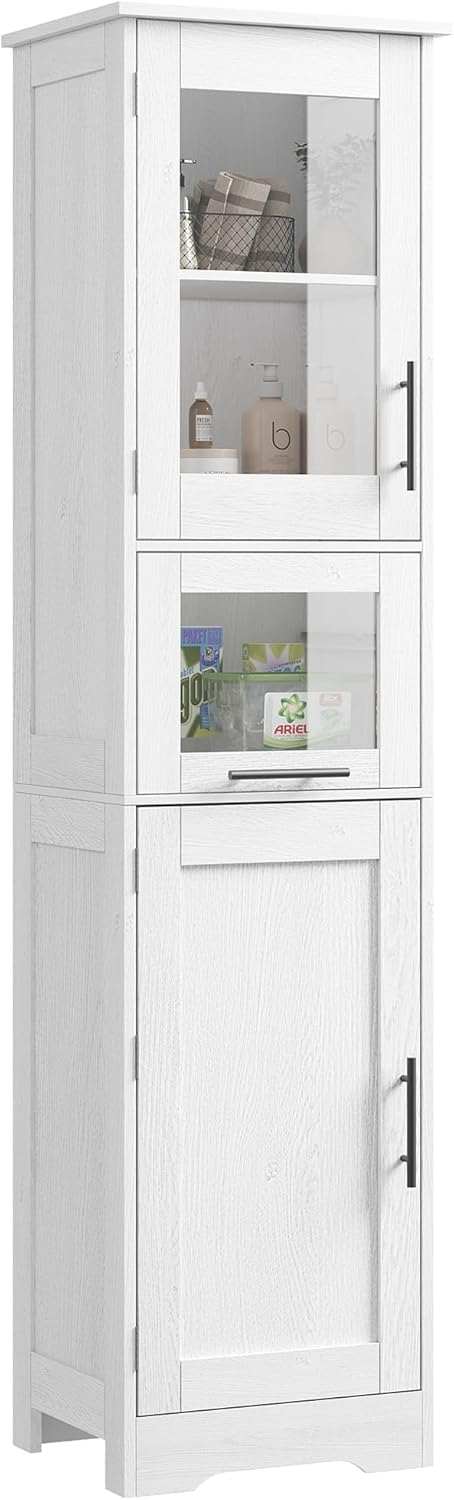 Meuble Haut Salle de Bain Étroit Blanc - Rangement Compact 40x31 cm, 2 Portes + Tiroir, Étagères Réglables - Design Moderne pour Cuisine, Buanderie et Petits Espaces (Montage Facile, Anti-Basculement)