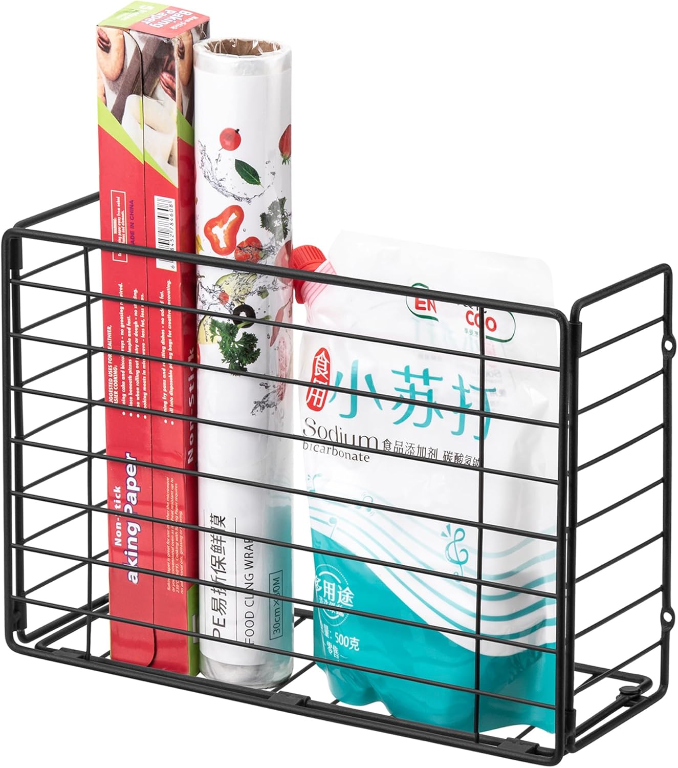 Lonian Kitchen Wrap Organizer Rack, porte de placard/porte d'armoire/porte de garde-manger/panier de rangement suspendu mural
