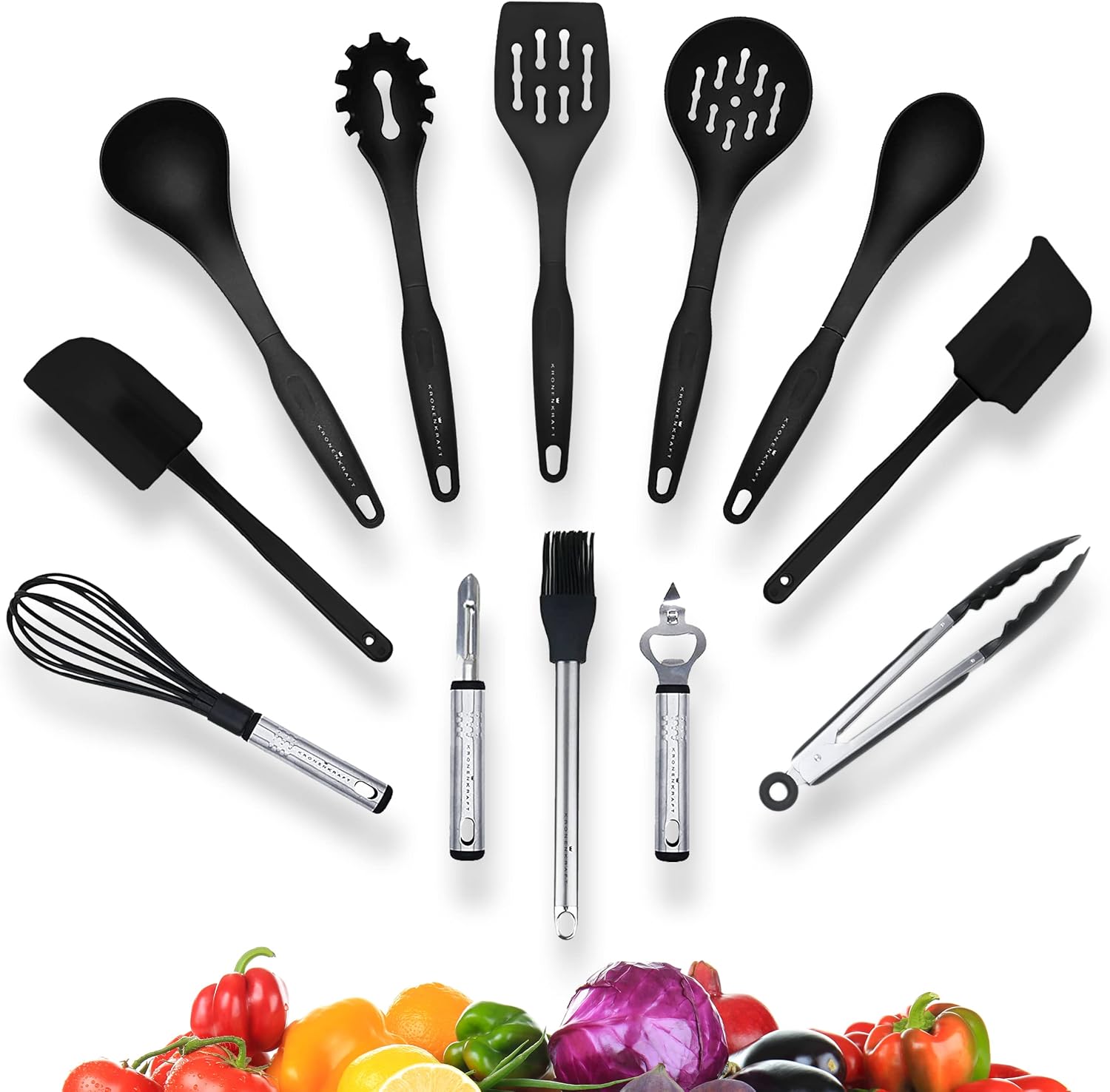 Set d'accessoires de cuisine de 12 pièces , set de cuisson, ensemble d'ustensiles de cuisine - Tout ce dont vous avez besoin pour cuisiner!