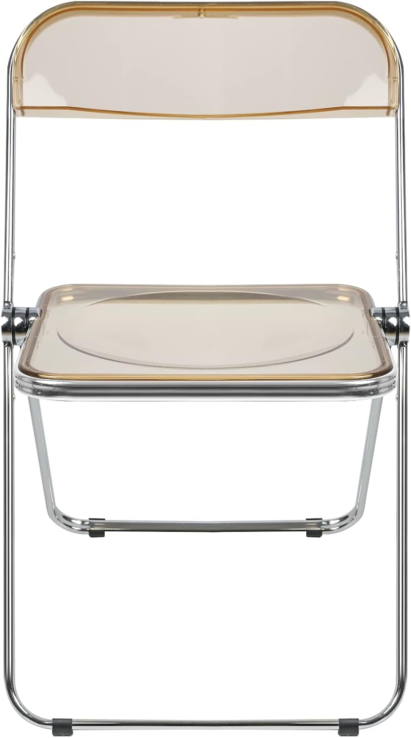 Lot de 1 Chaise de Cuisine Pliante, Chaise Pliable de Salle à Manger Chaise Invité pour Bureau Chaise de Jardin en Métal-46 * 46 * 75cm (Ambre)-1PC 46*46*75cm (Ambre)-1pc