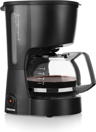 Cafetière, Capacité 6 Tasses, 600W, Fonction Maintien au Chaud, Arrêt Automatique, Filtre Permanent, Système Anti-Goutte, Compacte et Portable, Facile à Nettoyer, CM-1246 Noir