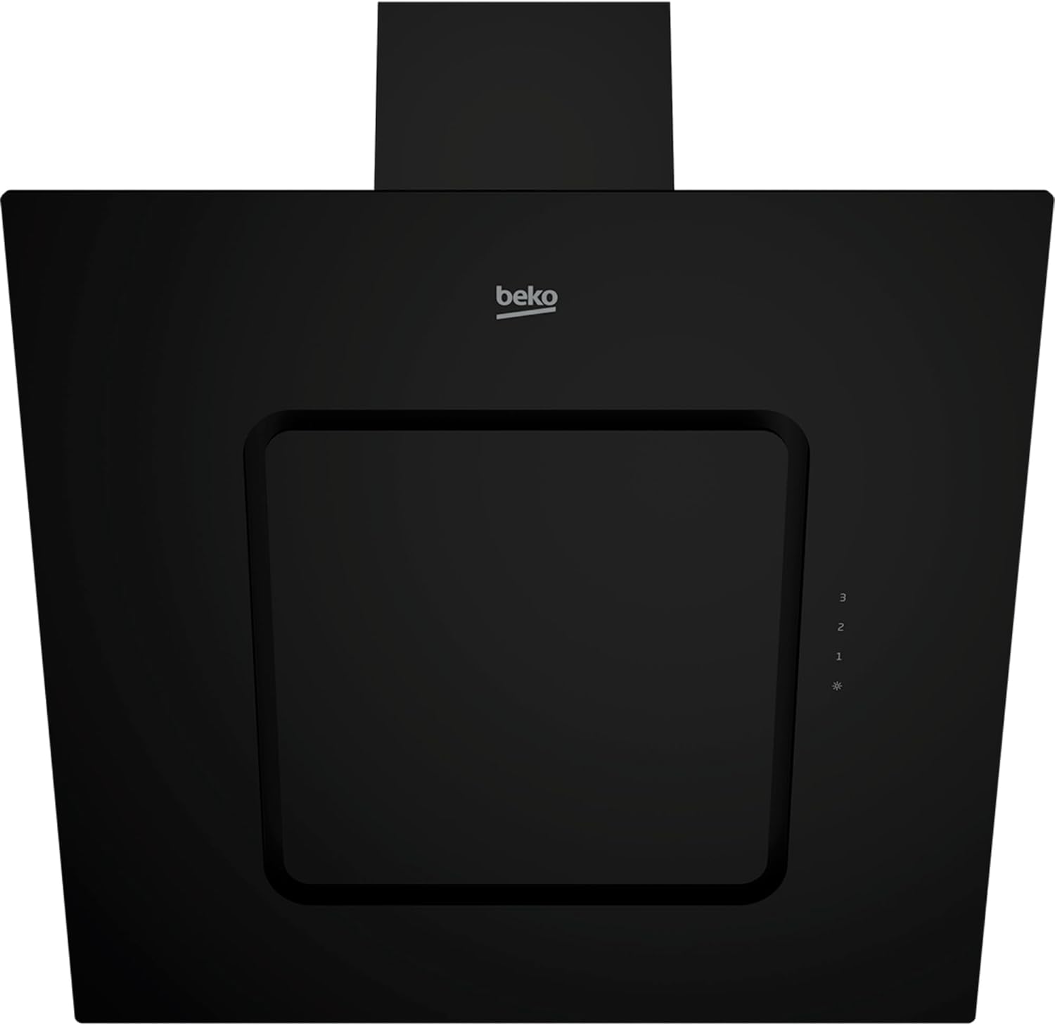 Hotte decorative murale Beko HCA62540B - Hotte aspirante Pan incliné - largeur 60 cm - Débit d'air maximum (en m3/h) : 537 - Niveau sonore Décibel mini - / maxi - (en dBA) : - / 71