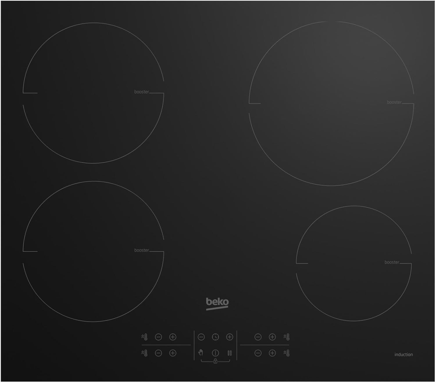 Beko HII64200MT plaque Noir Intégré (placement) 60 cm Plaque avec zone à induction 4 zone(s)