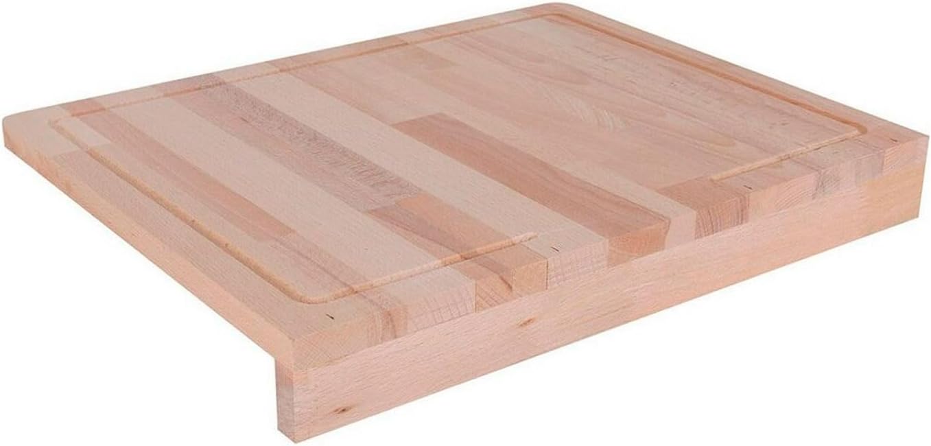 Acan Tradineur - Planche à découper en bois - Placement sur bord de plan de travail - Durable et robuste - Matériau naturel - Respectueux de l'environnement - Facile à nettoyer - Cuisine - 45 x 35 cm
