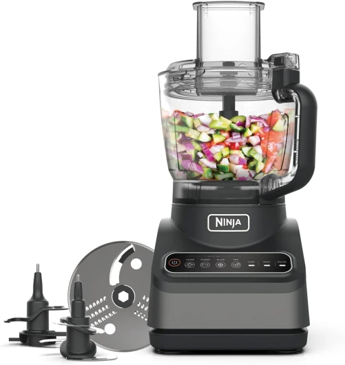 Robot de cuisine avec 4 programmes automatiques ; hacher, réduire en purée, trancher, mélanger, et 3 vitesses manuelles, bol de 2,1L, 850W, lave-vaisselle, noir BN650EU