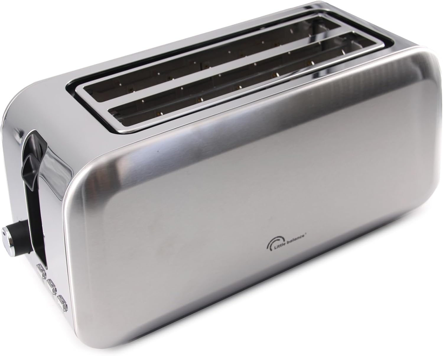 8697 Dual Inox, Grille pain Toaster, 2 fentes longues pour 4 tranches de pain, Tiroir Ramasse-miettes, 1450 W, Tout Inox