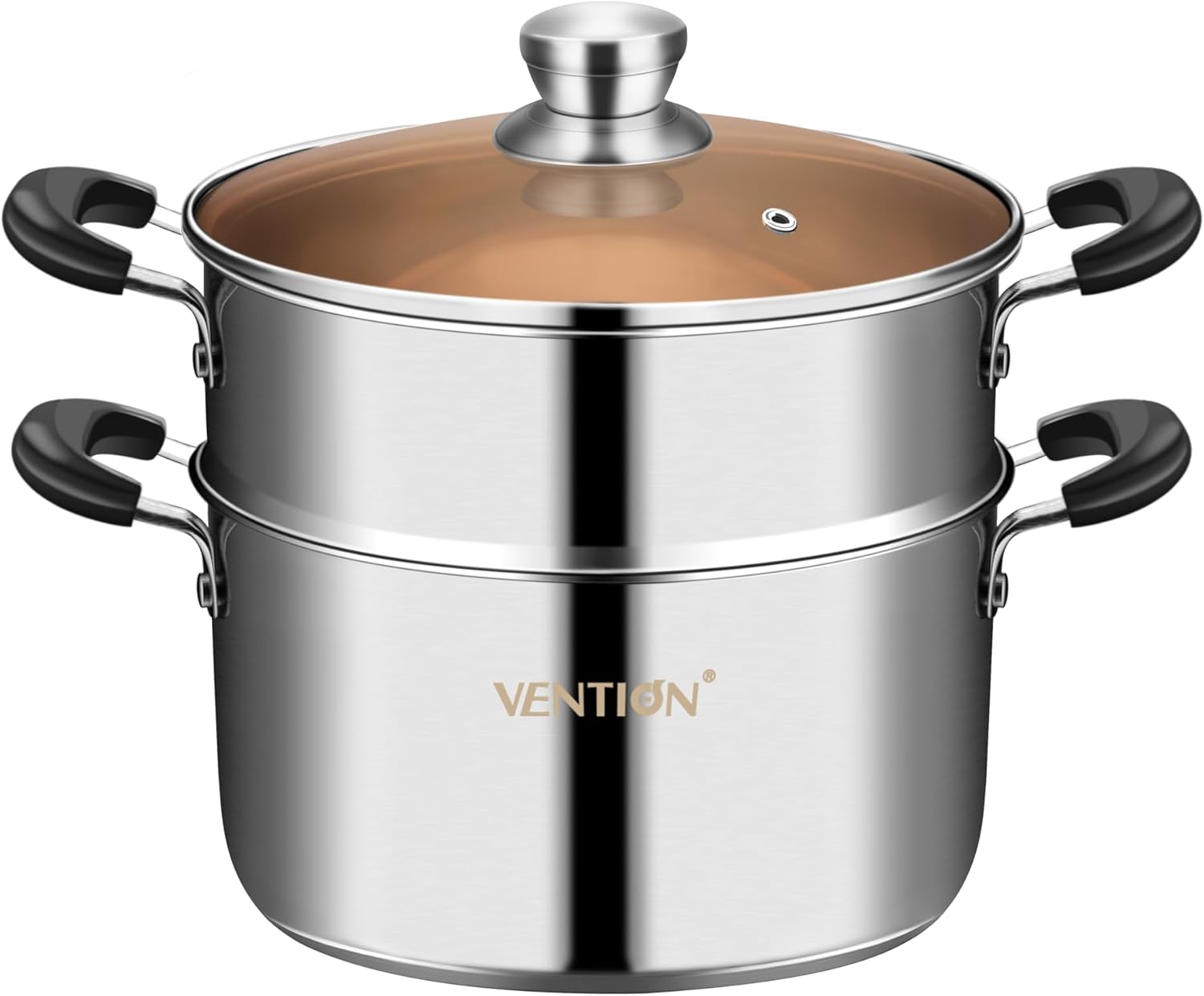 VENTION Couscoussier Induction 2L, Petit Cuiseur Vapeur 18 cm, Cuit Vapeur Inox 18 cm/2 L Induction