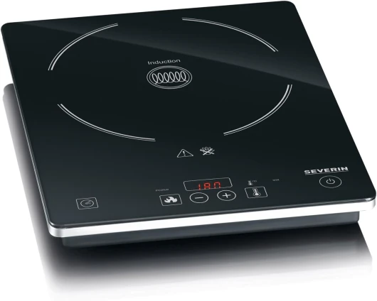 Plaque à induction 2 000 W, Plaque de cuisine simple pour une cuisson rapide des aliments, Plaque en revêtement vitrocéramique avec thermostat réglable jusqu’à 240°C, noir, KP 1071 Noir Plaque induction