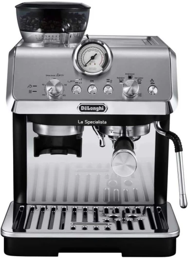 De'Longhi La Specialista Arte EC9155.MB, Machine Expresso Manuelle, Moulin intégré avec 8 finesses de mouture, Contrôle Actif de la Température, Buse vapeur MyLatte Art, Métal/Noir