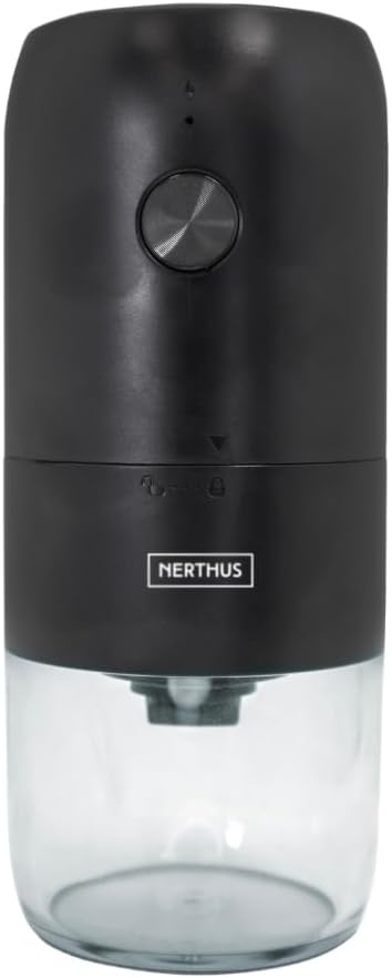 FIH 1466 Moulin à café électrique, lames en acier inoxydable, mouture rapide et uniforme, capacité 30g, couvercle de sécurité, idéal pour le café, les épices et les noix.