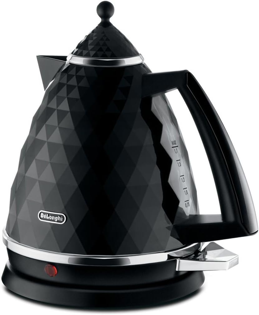 De'Longhi KBJ 2001.BK Bouilloire électrique, 2000 W, 1.7 litres, Noir 27 x 21 x 24 cm