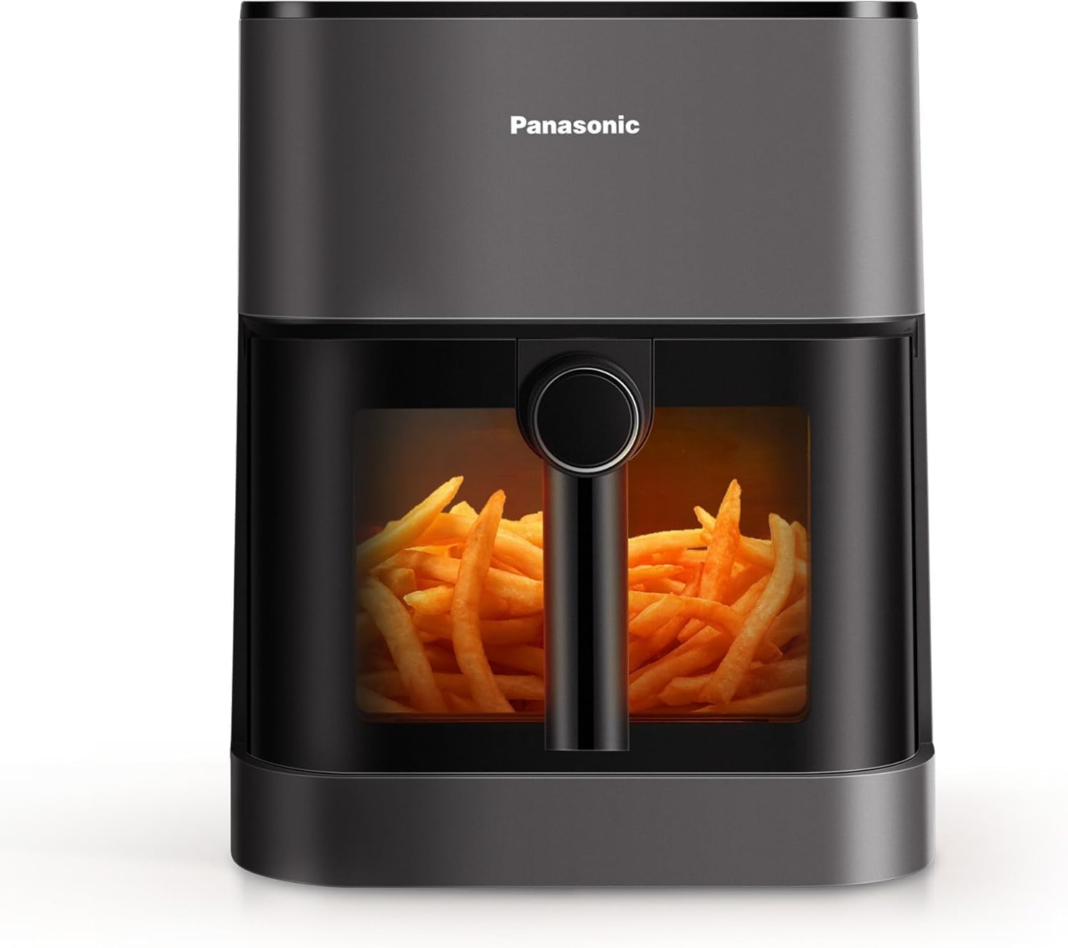 NF-CC500SXE AirFryer Friteuse sans huile avec Hublot, 5L, 80-200°C, Minuterie Numérique et Écran LCD, Vapeur Douce, 11 Préréglages, Nettoyage Facile, Gris Mat