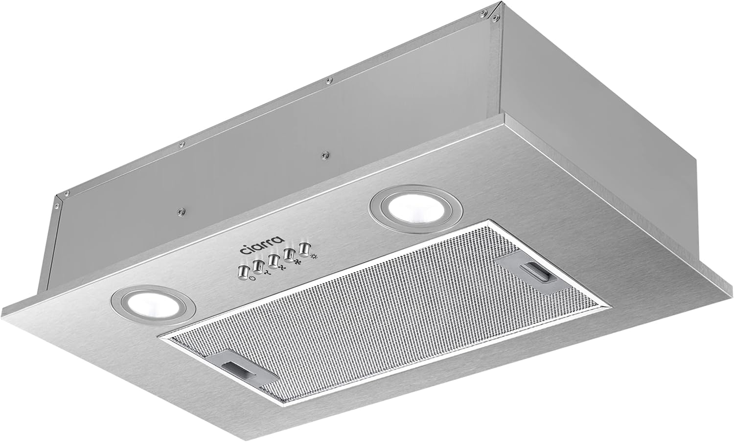 Hotte Aspirante Encastrée - Hotte de Cuisine Intégrée - 300 m³/h - 52cm - Evacuation ou Recyclage - Filtre Charbon NON Inclus - 3 Vitesses - LED Eclairage - Inox - CBCS5913A