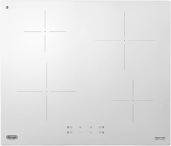 PIB 62 Plan de cuisson induction 60cm 4 zones Minuteur Touch Control Verre Blanc