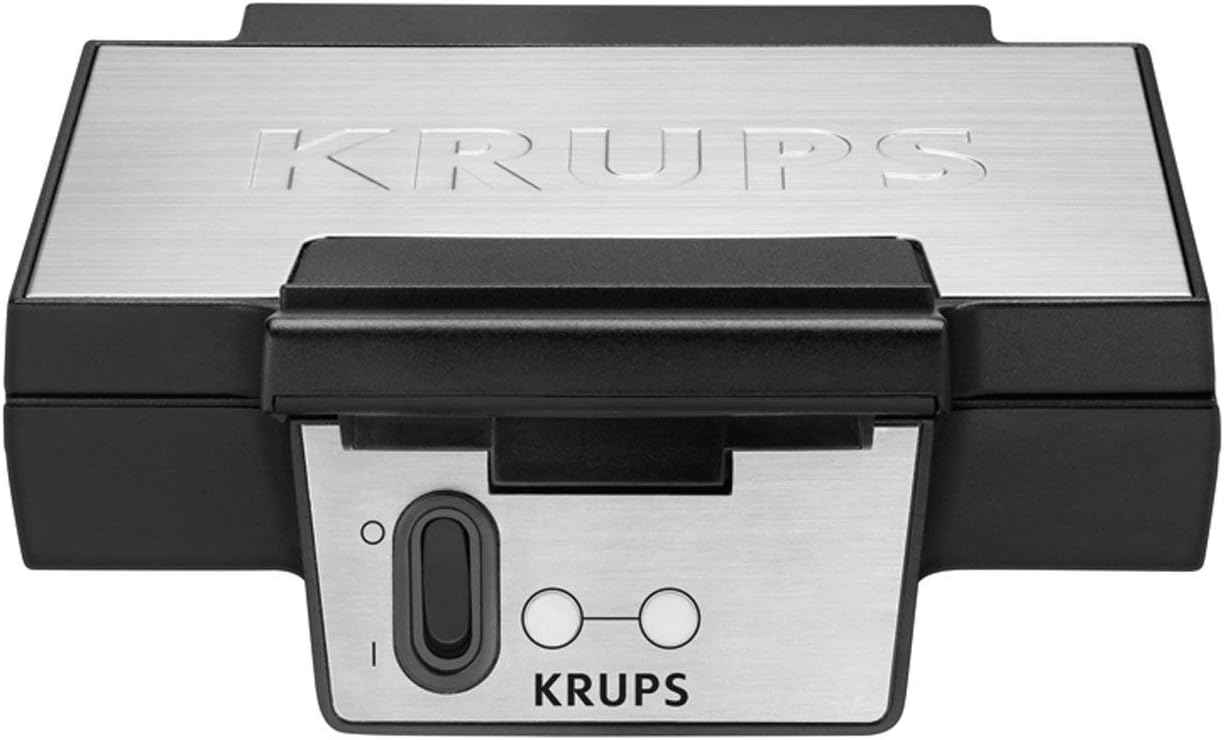 Gaufrier FK Noir/Inox Appareil à Gaufre Gaufrier Eléctrique 850W Doubles Plaques de Cuisson Gaufre Gourmande Revêtement Antiadhésif FDK251 Unique