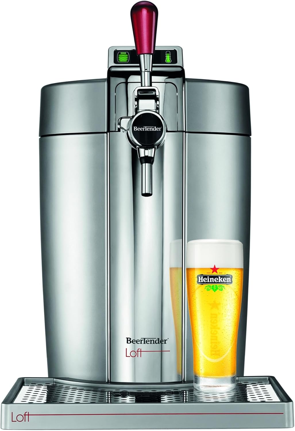 Beertender Machine bière pression, Fûts de 5 L, Témoin lumineux, Bière fraîche, Installation facile, Indicateur température, Indicateur volume restant, Loft Edition Silver VB700E00