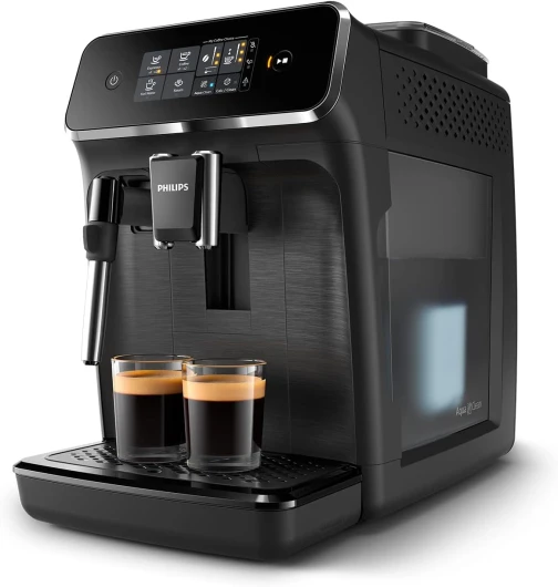 Série 2200 Machine Expresso Automatique - 2 Boissons, Mousseur à Lait Classique, Écran Tactile, Broyeur Céramique, Aroma Seal, Noir Mat (EP2220/10) 2 Boissons Mousseur à lait classique