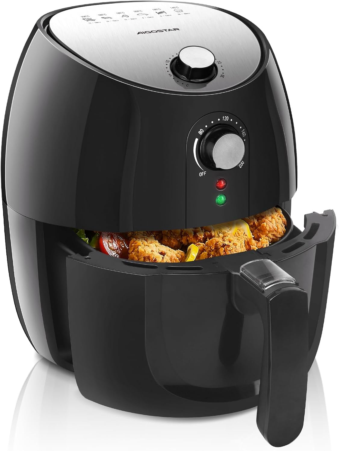 Hayden Pro - Air fryer, Friteuse Sans Huile, 6 Programmes de Cuisson, Format compact 3.5L Friteuse à air, Revêtement antiadhésif, Réglable 80-200°C, 1500 W, Nettoyage Facile, Noire