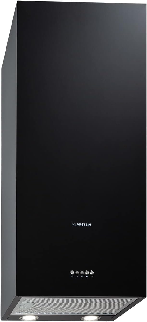 Monumenta - Hotte aspirante, hotte de cuisine, hotte murale, évacuation/recyclage d'air, débit d'évacuation 559 m³/h, inox, 2 x filtres à charbon actif, noir Aluminium