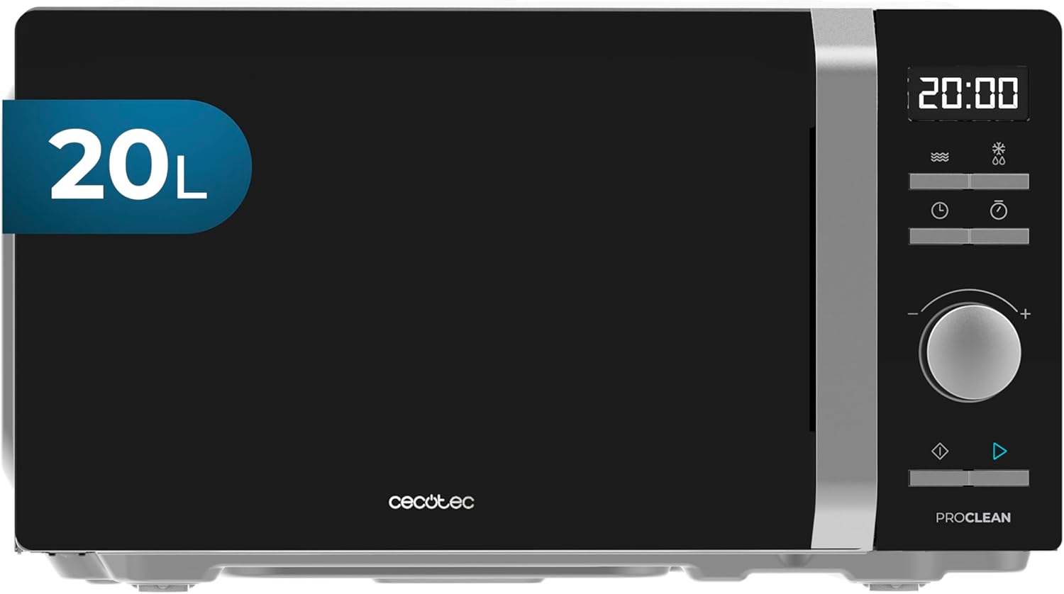 Micro-ondes Proclean 5010 Inverter - Micro-onde avec technologie onduleur, 700W, 5 niveaux, 19L, plateau tournant 245mm, 8 programmes préconfigurés, minuterie 30 min et affichage LED - Numérique Noir