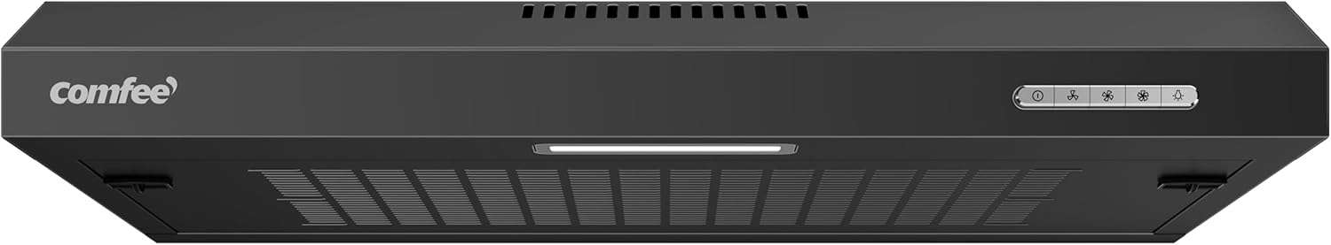 'SLIF17B-60 LED,Hotte aspirante 60 cm, sous comptoir, 2 modes d'aspiration - 3 niveaux de vitesse - Noir Hotte casquette encastrable