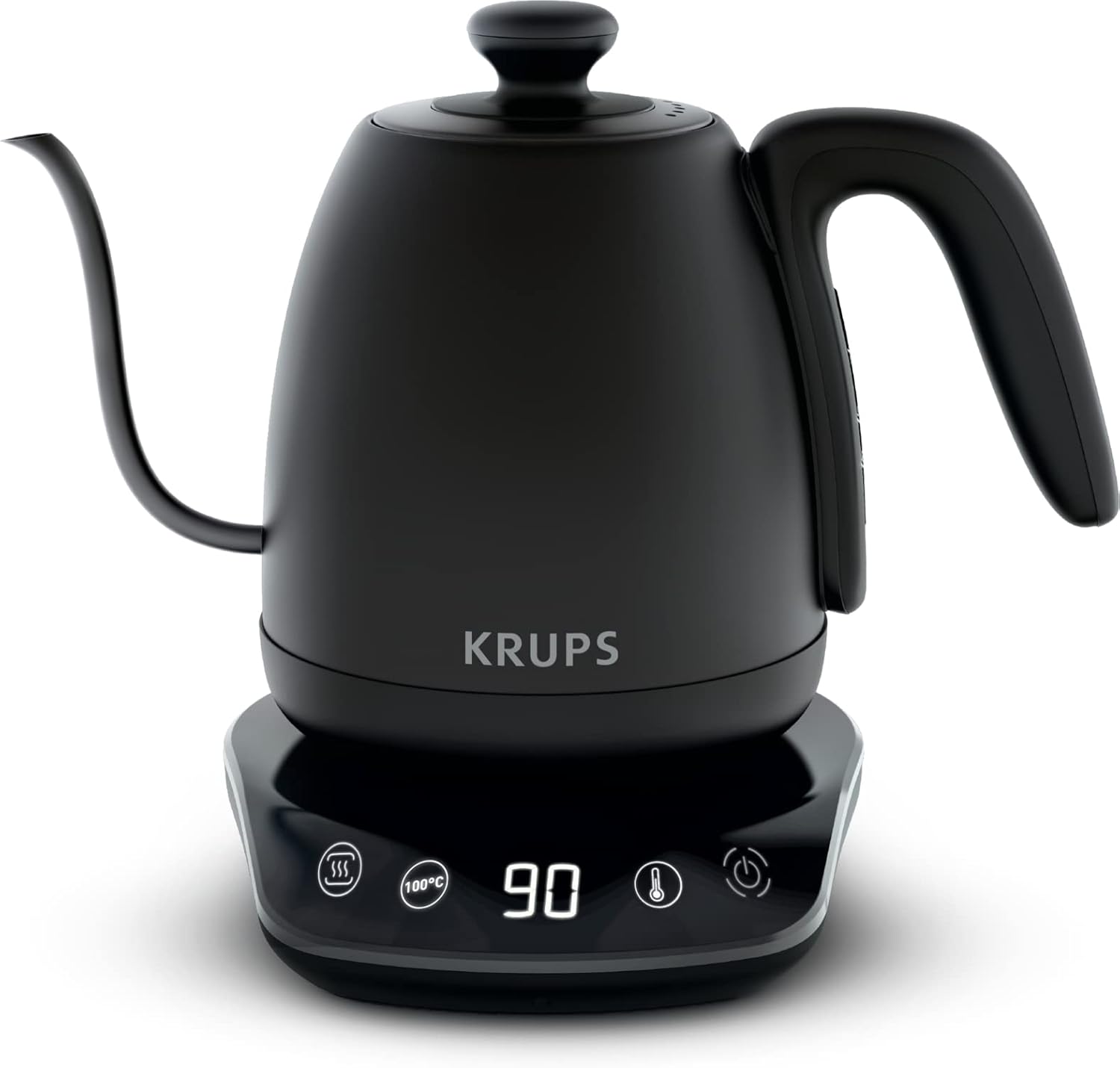 Bouilloire col de cygne, Polyvalente, Thé, Café, Infusion, 8 températures, Maintien au chaud 30 min, Couvercle amovible, Café Control BW923810, Noir