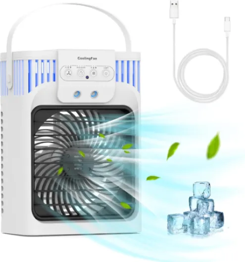 Climatiseur Mobile,MiNi Climatiseur Mobile Silencieux Portable, Refroidisseur D'air 4 en 1, 3 Vitesses, Fonction De Synchronisation,Adapté Au Camping De Bureau De Chambre à Coucher (Blanc)