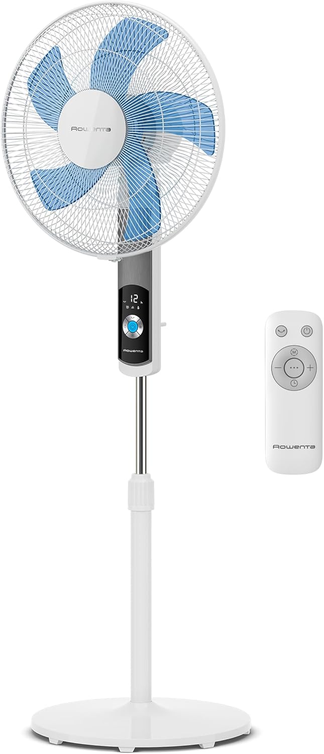 Turbo Silence, Ventilateur sur pied, Silencieux, Puissant, Design durable, Écoénergétique, Timer 12h VU5650F0, Blanc 12 Vitesses