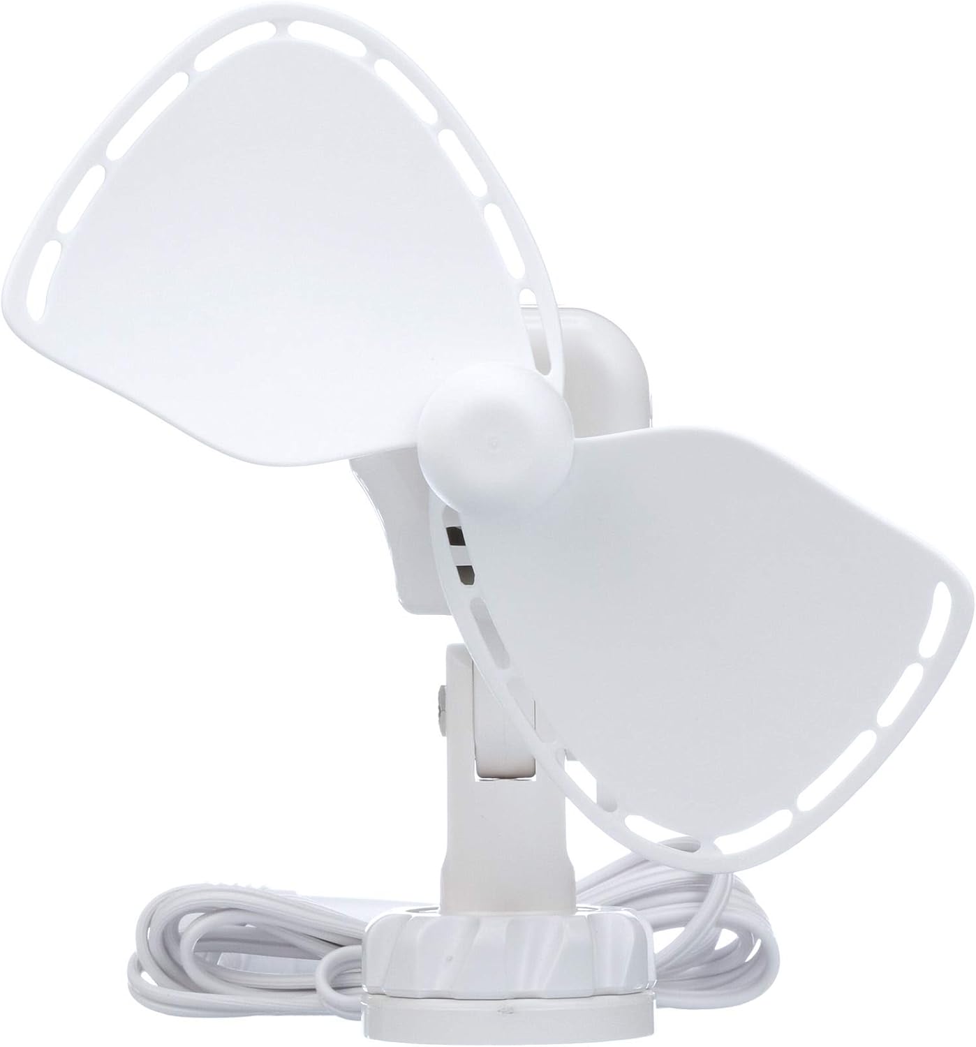 Caframo, Ventilateur Ultime, sans Gril et Silencieux, Design de Lame Anti-Chocs, Fil Direct, 2 Vitesses, fabriqué au Canada, 12 V Blanche