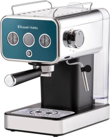 Cafetière [Machine Expresso Design Vintage] Distinctions Océan (15 Bars, mode auto - & manuel pour 1 ou 2 tasses, chauffe rapide, buse vapeur: lait & eau chaude, affichage LED) 26451-56