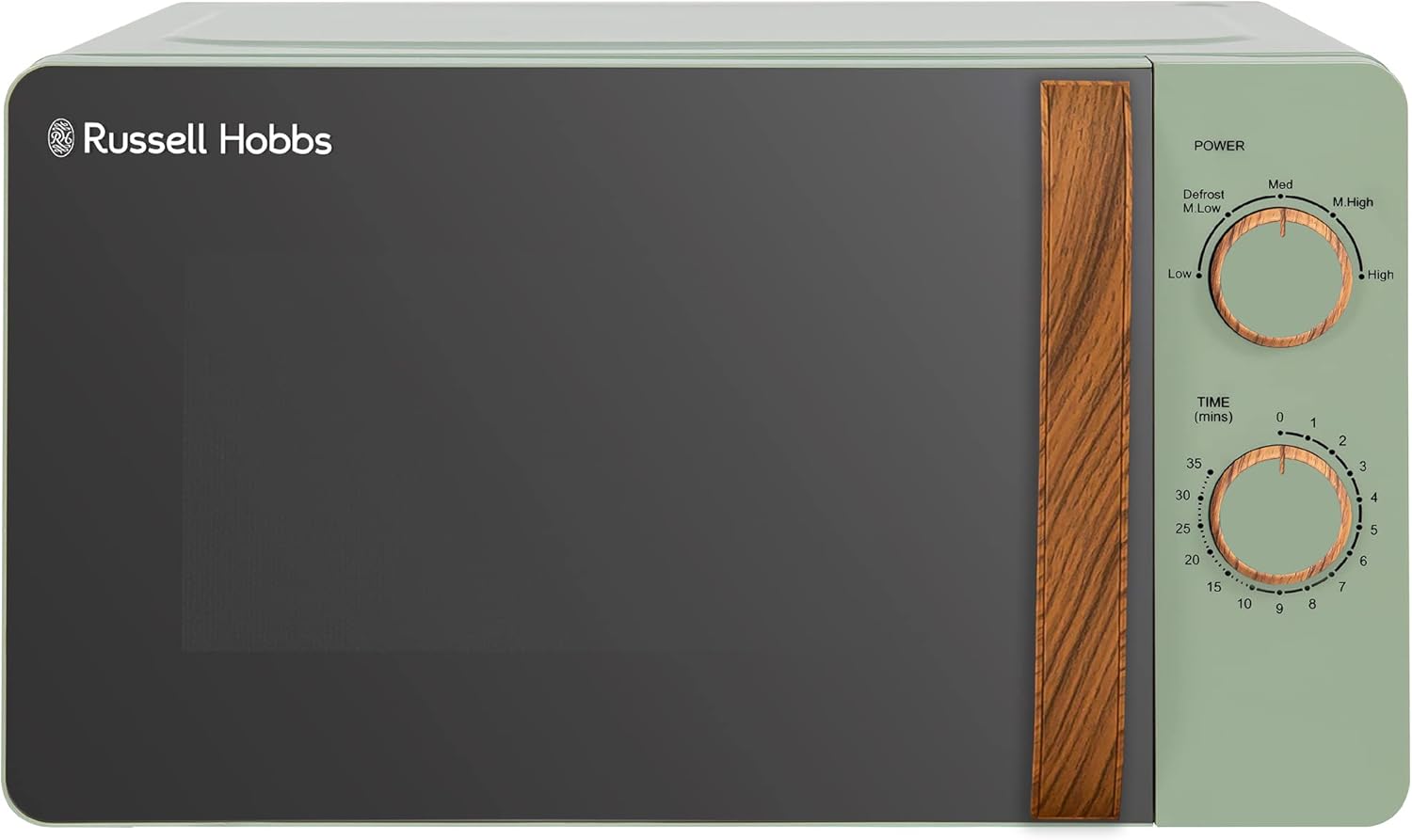 Micro-ondes RHMM713MG-N manuel avec poignée et bouton effet bois - Vert mat - 17 L Manuel Vert