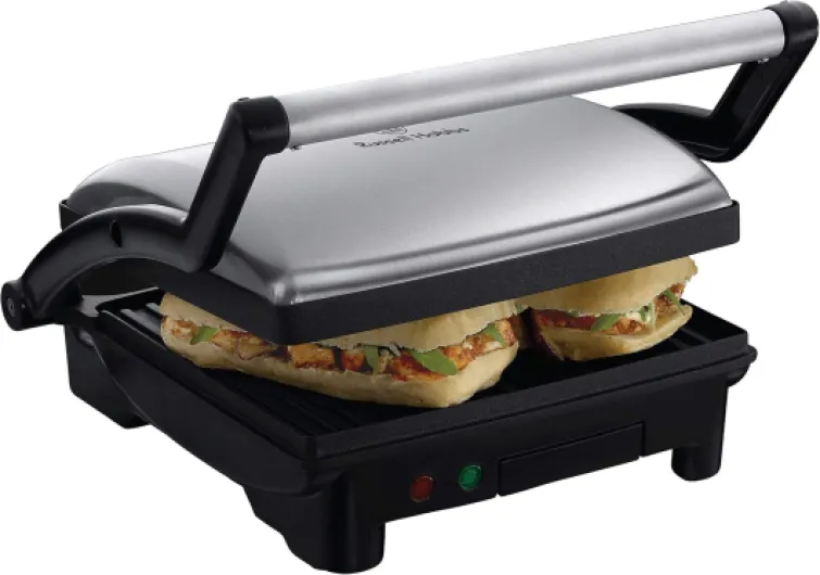 Appareil Croque Monsieur [Multifonction 3en1] CookAtHome (Plancha, Barbecue de table, Sandwich/panini, 5 Portions,Ouverture 160°, Plaques amovibles antiadhésives,Bac à graisse) 17888-56