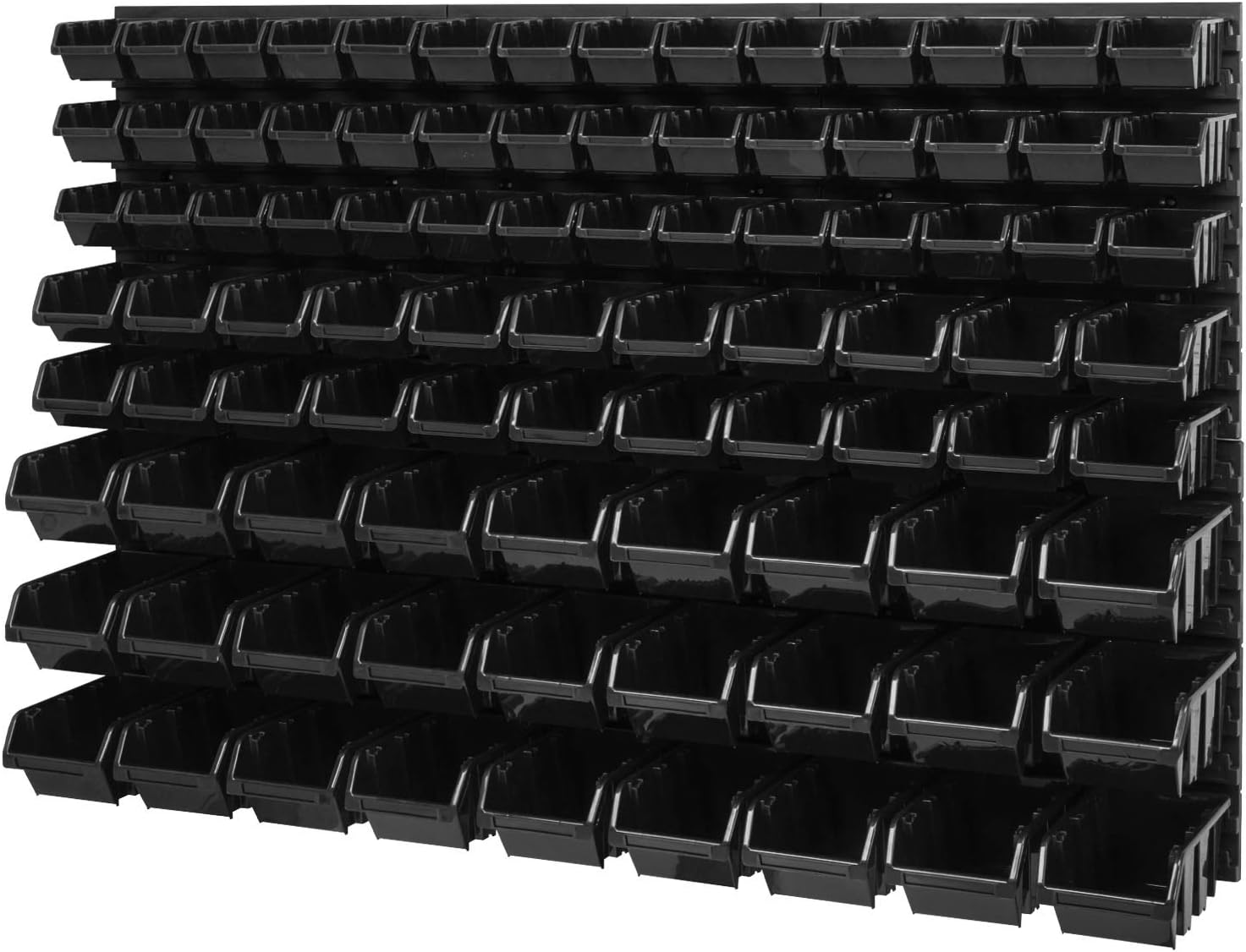 PAFEN Étagère murale – 1158 x 780 mm – Boîtes empilables – Boîtes de rangement – Étagère murale avec 3 types de boîtes (noir)