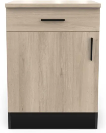 Meuble Bas Cuisine Avec Plan de Travail, 1 Porte & 1 Tiroir - ORIGAN - Fabriqué en France - L 40 x P 60 x H 85
