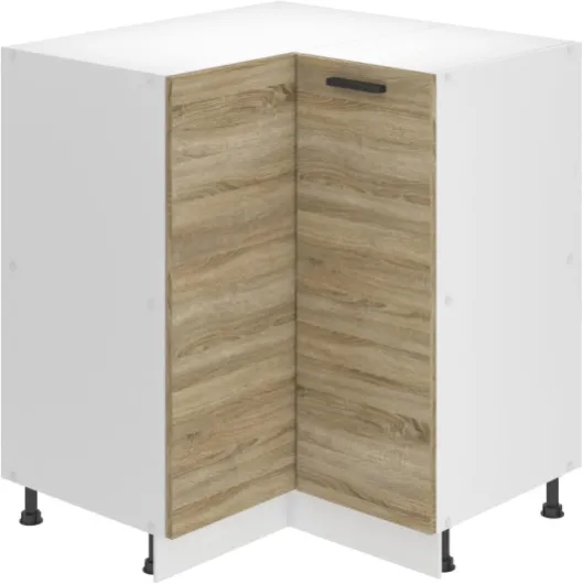 BELINI Meuble de Cuisine Bas sans Plan de Travail - Angle 1 Porte - Taille: 90 x 90 x 82 cm - Couleur : chêne Sonoma Chêne Sonoma Sans Plan de Travail