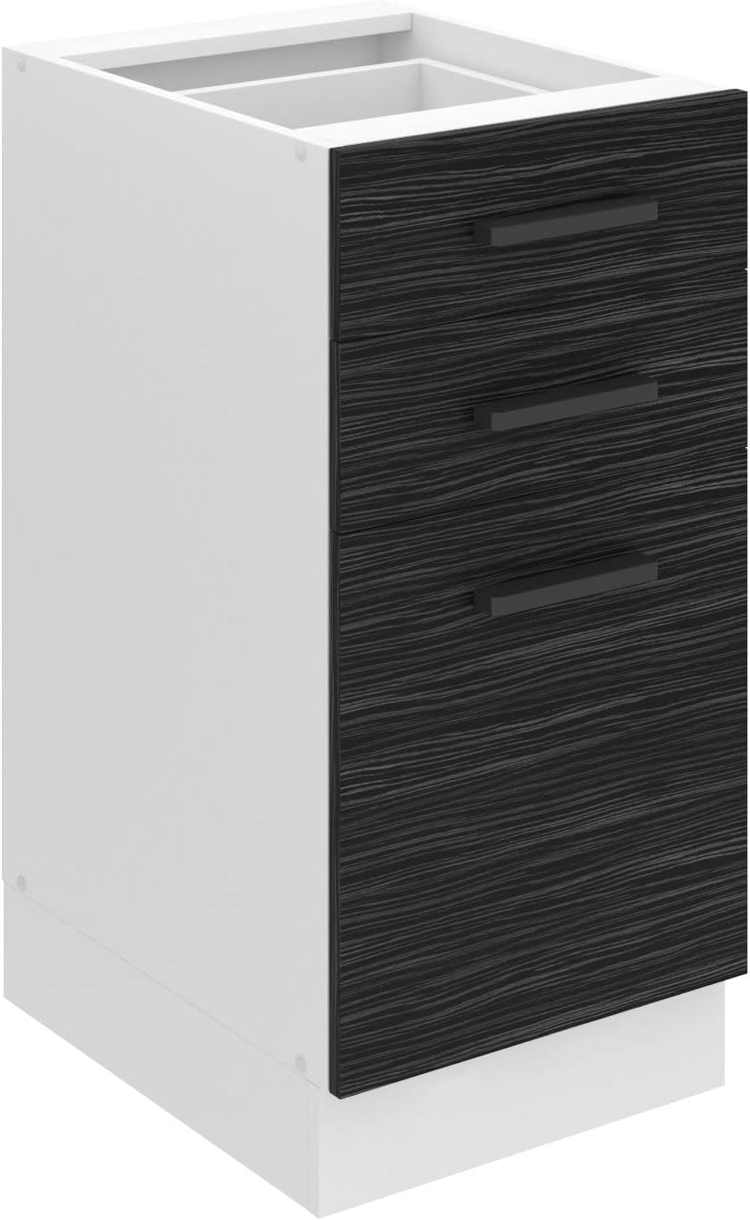 BELINI Meuble Bas Sans Plan de Travail SDSZ - Taille: 51,6 x 40 x 82 cm - 2 Tiroirs, 1 Porte - Couleur: Ébène Royal - Pour Cuisine Ébène Royal Sans Plan de Travail