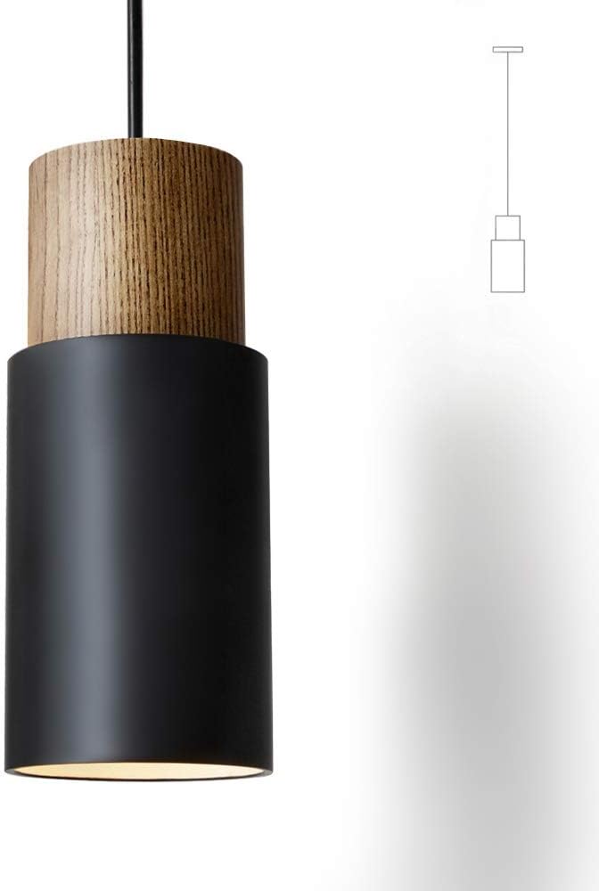 Suspension Vintage Luminaire Industrielle, Aluminium E27 Plafonnier Rétro, Idéal éclairage intérieur, lampe cuisine salon salle à manger chambre, (1 pièce/Noir) M-406S/BK