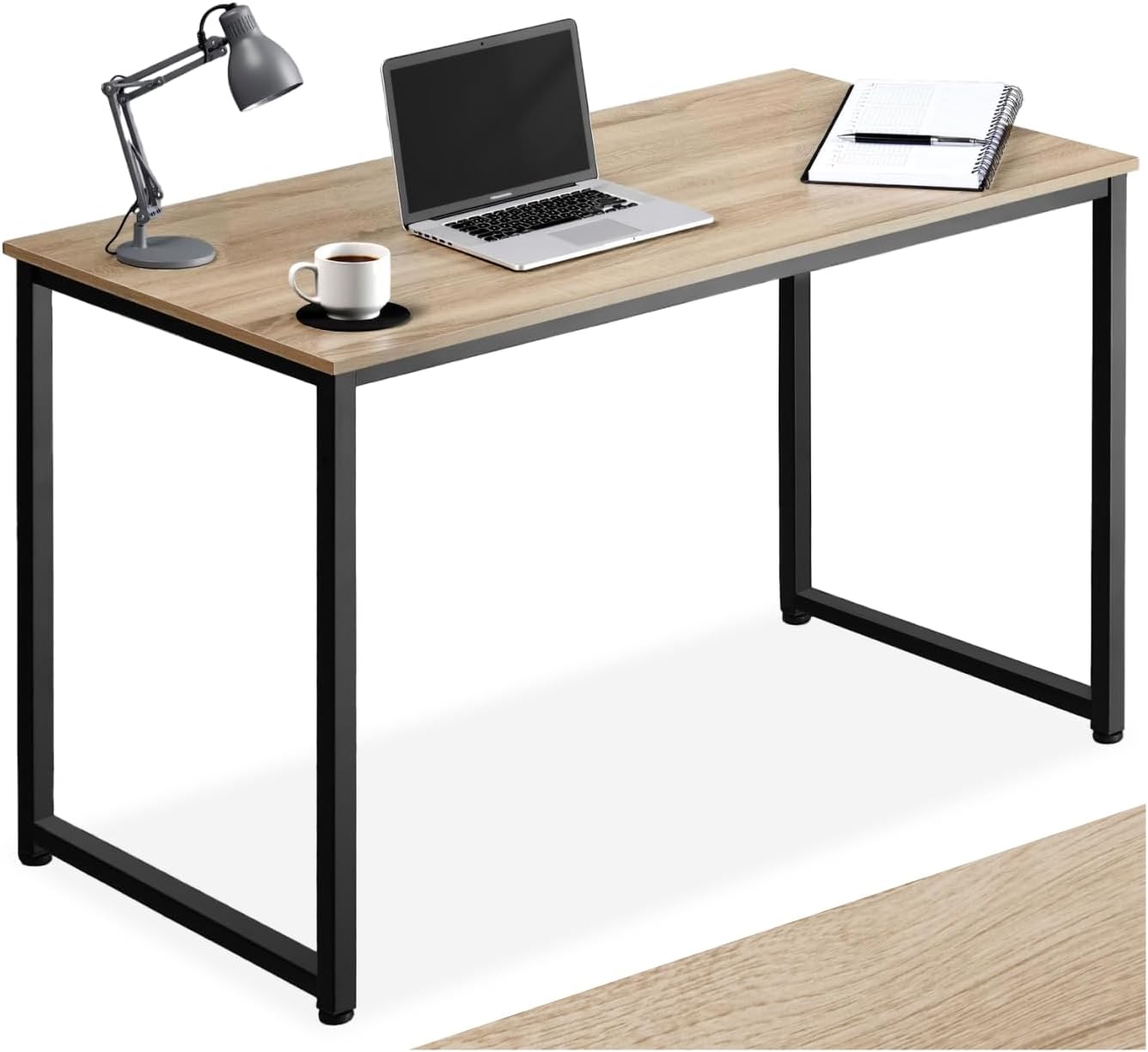 ® Table de Bureau Design Industriel en Bois MDF & Acier Bureau Ergonomique 120x59x76,5cm Bureaux Informatique Bureaux Ordinateur Teletravail - Bois Clair Industriel Chêne Industriel Bois Clair, Chêne Sonoma Flint 120