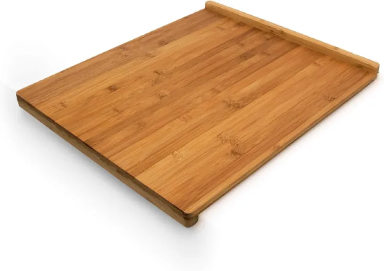 10018882 Planche à Découper Tranchoir avec Rebords utilisable des deux côtés en Bambou plan de travail HxlxP : 2,5 x 38 x 45 cm, nature 45L x 38l cm