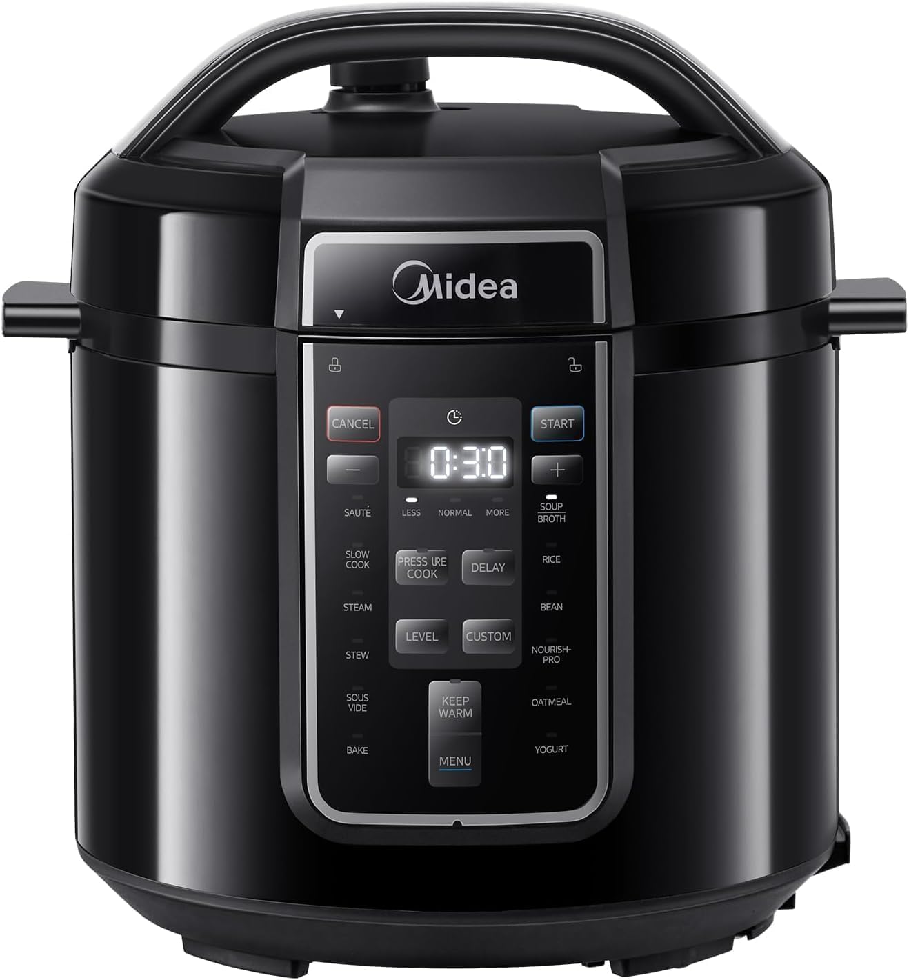 Autocuiseur Électrique Rapide 9-en-1, 12 Programmes Prédéfinis, Multicuiseur Inox Instantané, Pot Antiadhésif, Yaourtière, Cuiseur de Riz, Cuisson Lente, Sauté, Vapeur, 6L, Noir 6 L