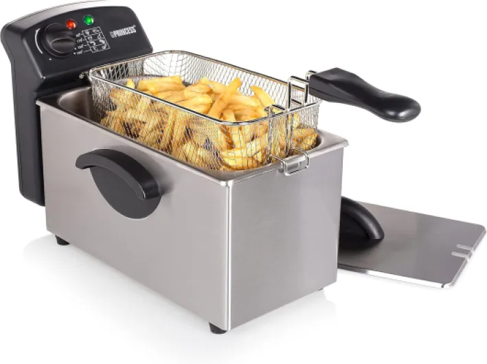 Friteuse Castel – 3L – 2000 Watts – Acier inoxydable – Technologie Zone Froide – 182626 Panier unique 3 Litres