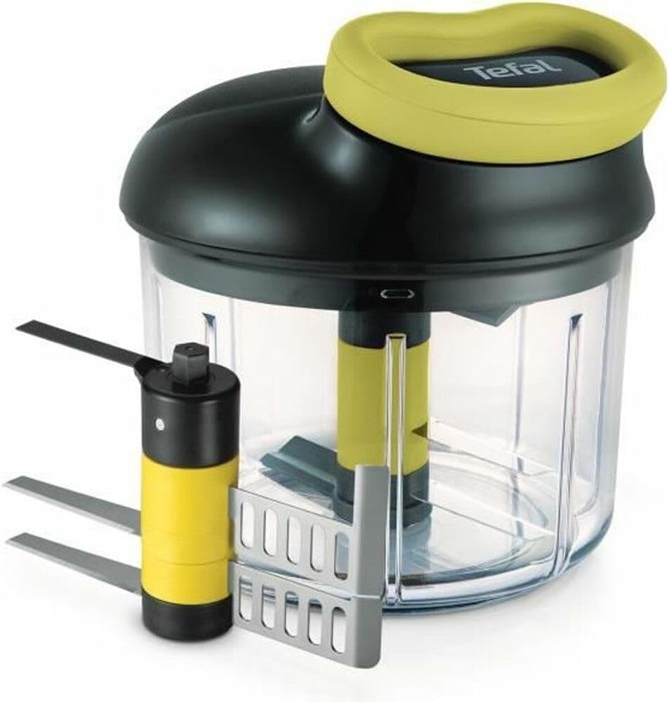 Hachoir manuel 5 secondes 900 ml Plus lames, Purée, Hacher, Découper, Mixer, Légumes et viandes, Noix, Oignons, Lames en acier inoxydable, Rapidité et facilité K1321324