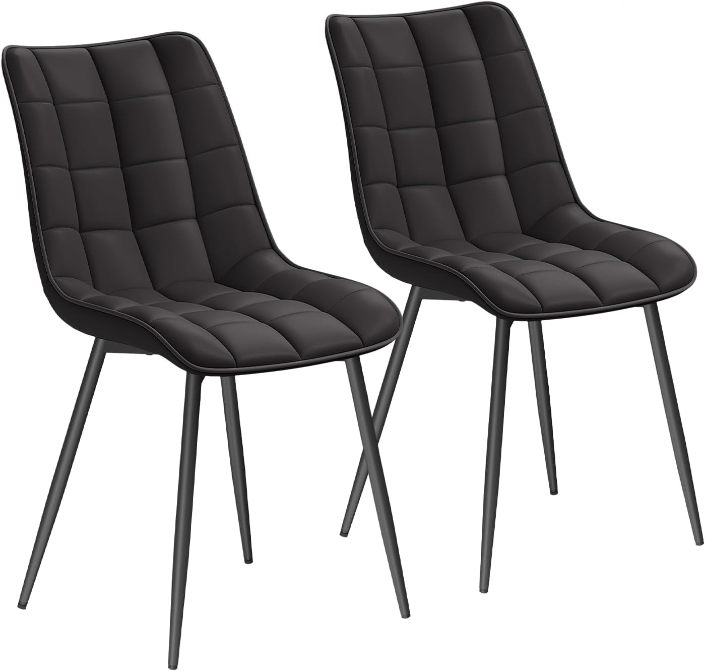 Chaises de Salle à Manger Lot de 2, Chaise de Cuisine Assise rembourrée en Similicuir épais Pieds en métal,Anthracite BH207an-2 Anthracite Simili cuir