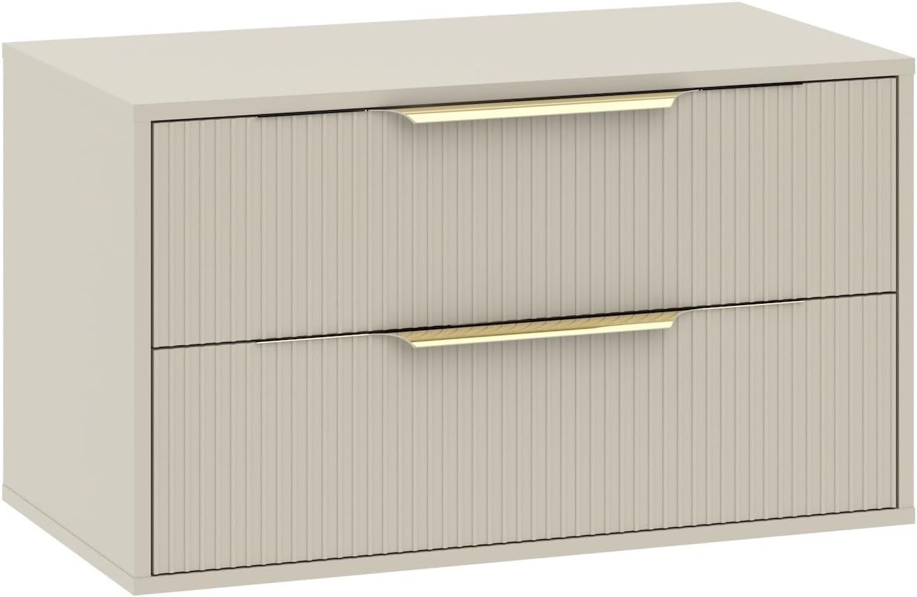 Badplaats B.V - Rimini Meuble de lavabo 80 cm - Beige - Meuble bas avec tiroirs Beige 80 cm