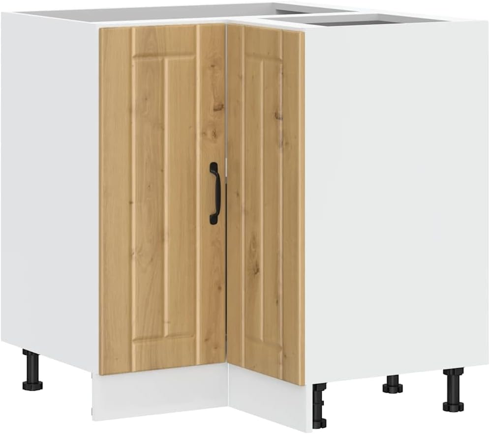 Tomostar Meuble d'angle Bas Cuisine, Armoire d'angle de Cuisine Lucca chêne Artisanal 75,5x75,5x81,5 cm