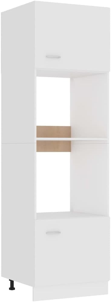 Meuble Micro-Ondes Lyon Blanc 60 x 57 x 207 cm Bois d'ingénierie