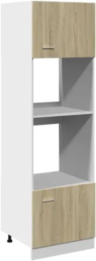 Meuble Micro-Ondes Lyon Chêne Sonoma 60 x 57 x 207 cm Bois d'ingénierie microwave cabinet 60 cm Chêne Sonoma