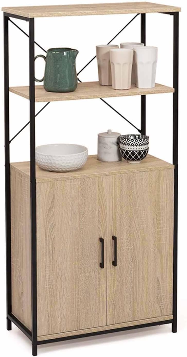 Buffet Haut 2 Portes H - 125 cm Detroit avec étagères Design Industriel